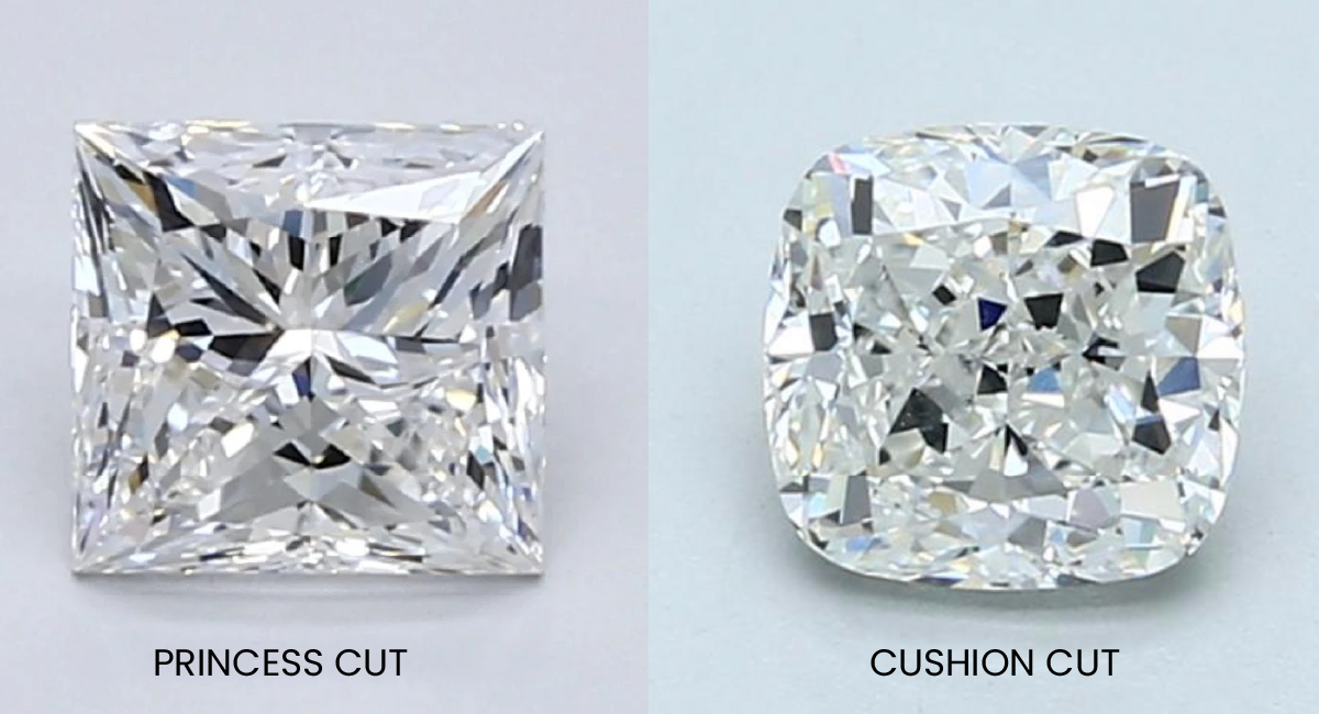 cushion cut diamond vs princess cut