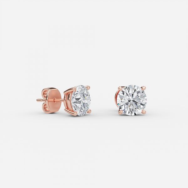 Round Lab Grown Diamond Stud Earrings
