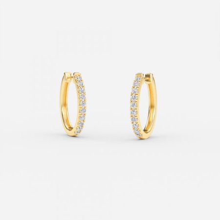 0.23ct Round Diamond Hoop Earrings In 14 Yellow Gold