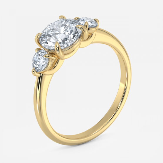 Kylie Round Three Stone Engagement Ring