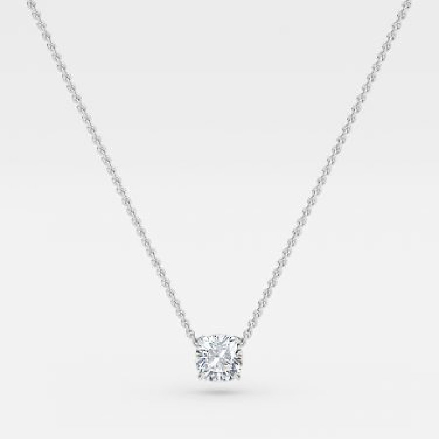Cushion Cut Lab Grown Diamond Solitaire Pendant
