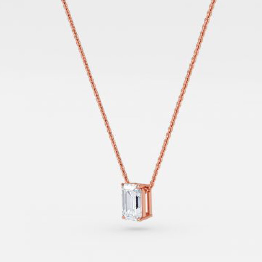 Emerald Lab Diamond Solitaire Pendant