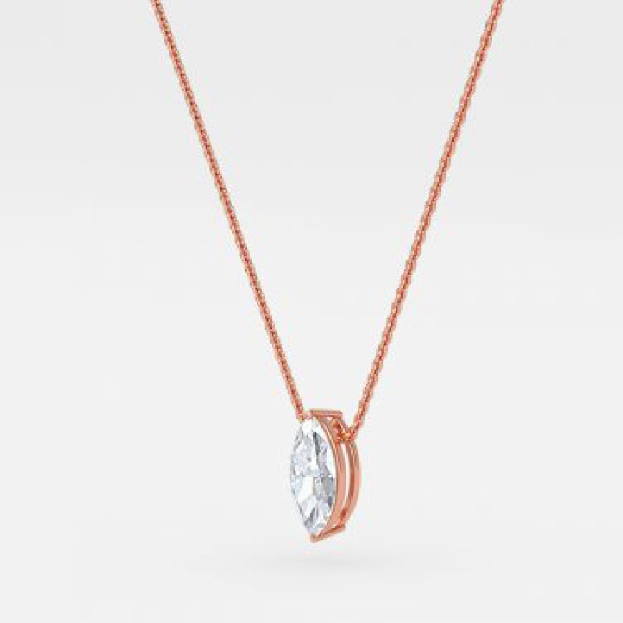 Marquise Lab Diamond Solitaire Pendant