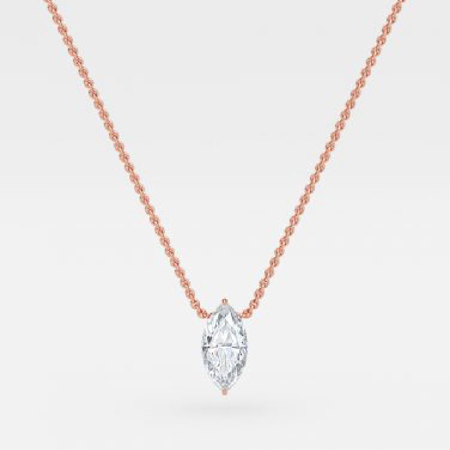 Marquise Lab Diamond Solitaire Pendant