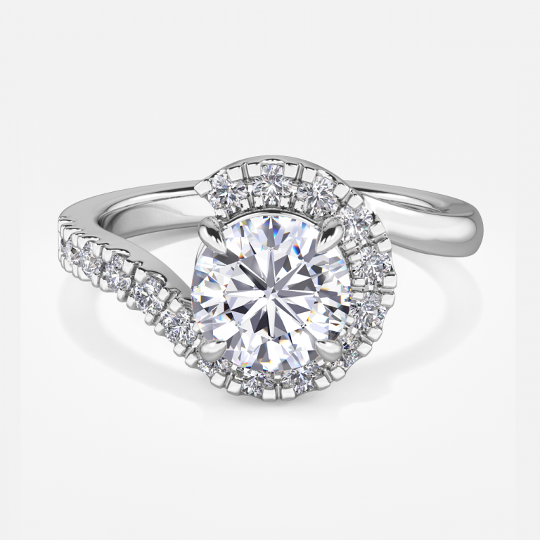 Veronica Round Lab Grown Diamond Hidden Halo Engagement Ring