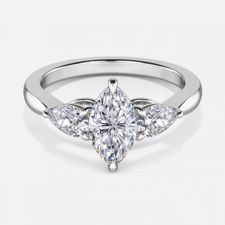 Olina Marquise Three Stone Engagement Ring