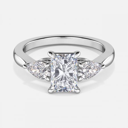 Olina Radiant Three Stone Engagement Ring