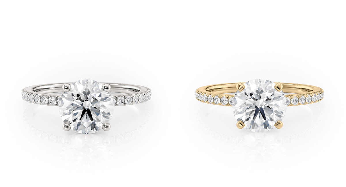 platinum vs gold lab grown diamond rings