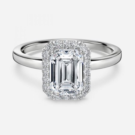Jodha Emerald Halo Engagement Ring