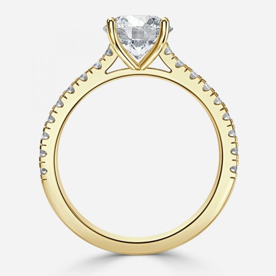 Ella Round Diamond Band Engagement Ring