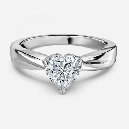 Rose Heart Solitaire Engagement Ring