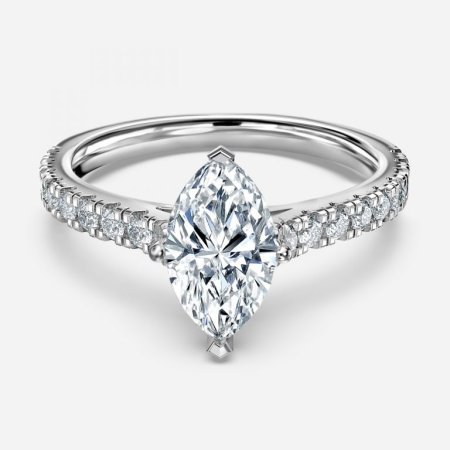 Ella Marquise Diamond Band Engagement Ring