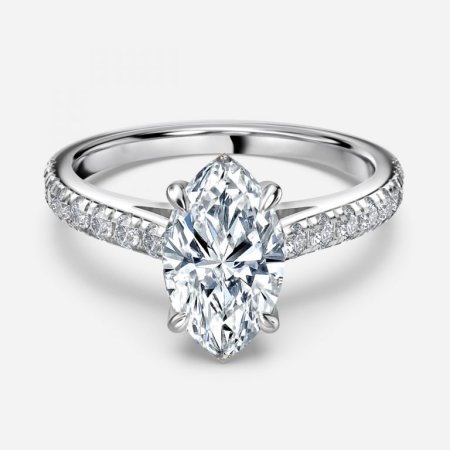 Angel Marquise Diamond Band Engagement Ring