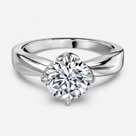 Rose Round Solitaire Engagement Ring