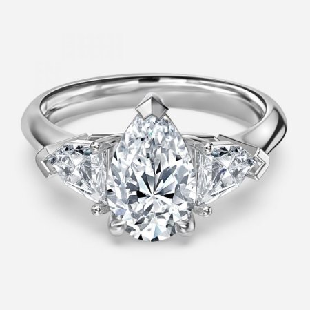 Delaila Pear Three Stone Engagement Ring