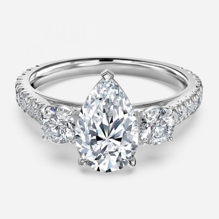 Treya Pear Three Stone Engagement Ring