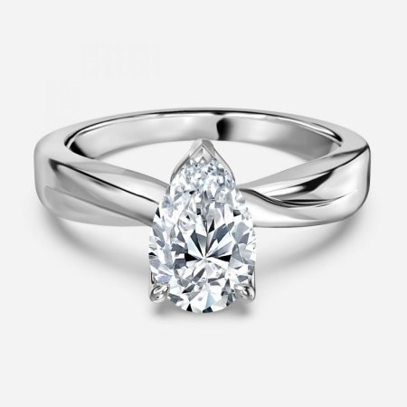 Rose Pear Solitaire Engagement Ring