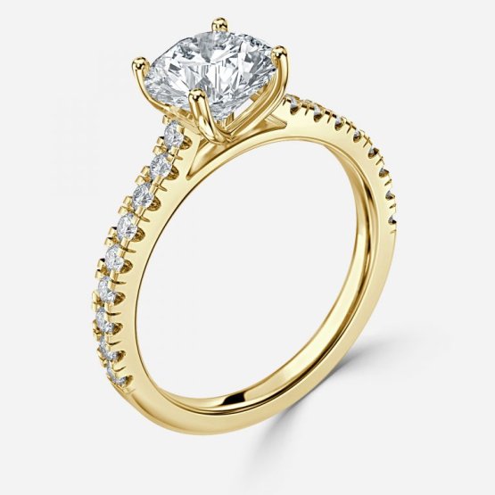 Ella Round Diamond Band Engagement Ring