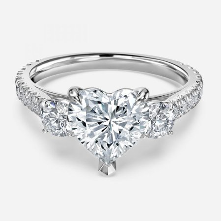 Treya Heart Three Stone Engagement Ring