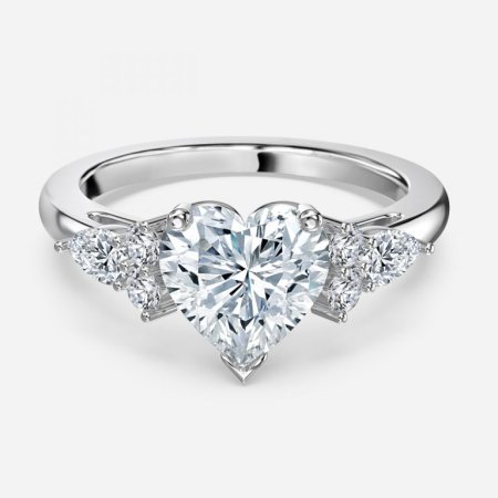 Avery Heart Three Stone Engagement Ring