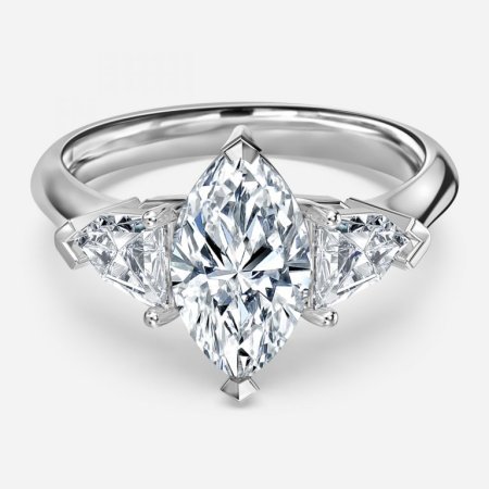 Delaila Marquise Three Stone Engagement Ring