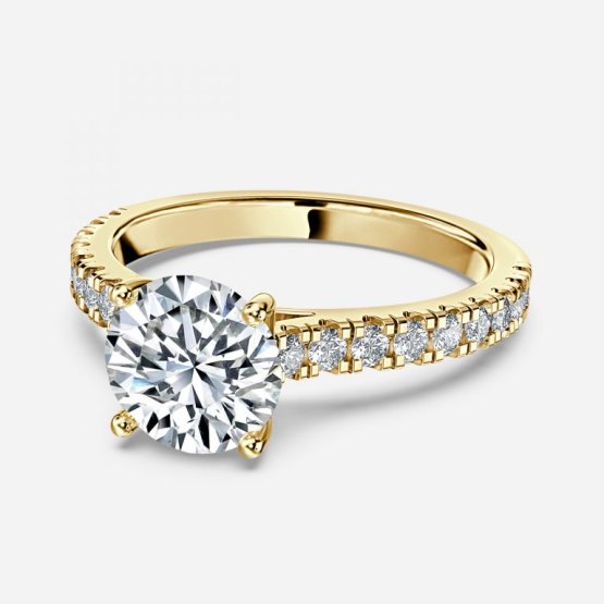 Ella Round Diamond Band Engagement Ring