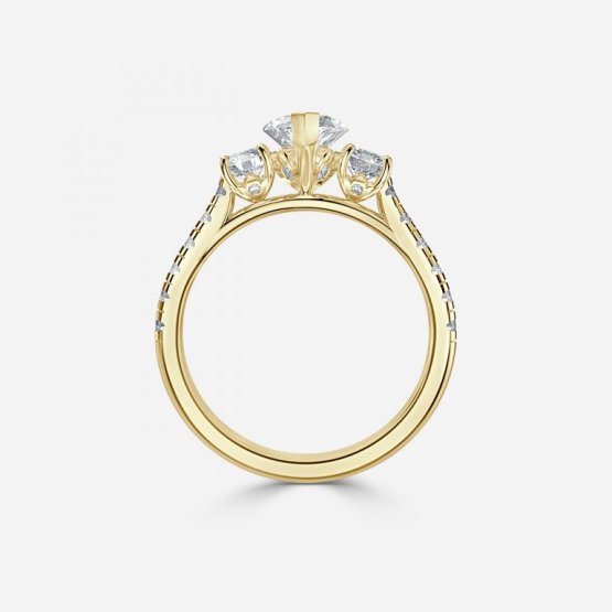 1.96ct Talia Marquise Three Stone Engagement Ring In 18K Yellow Gold (US Size: 5)