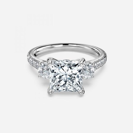 Talia Princess Three Stone Engagement Ring