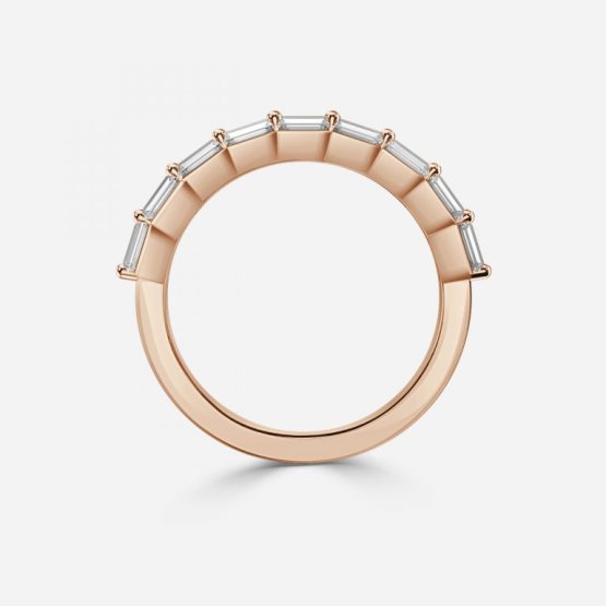 Baguette Lab Grown Diamond Half Eternity Stackable Wedding Ring