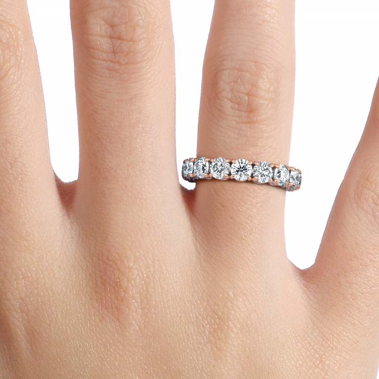 Round Lab Grown Diamond Full Eternity Wedding Band