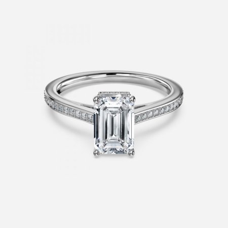 Evelyn Emerald Hidden Halo Engagement Ring