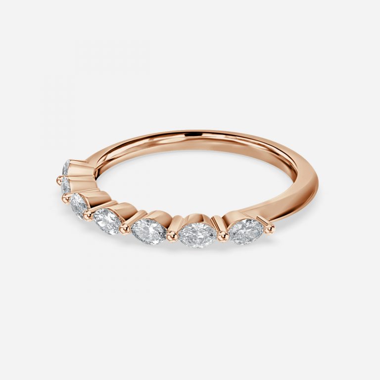 Rozen Marquise Lab Grown Diamond Half Eternity Stackable Wedding Ring