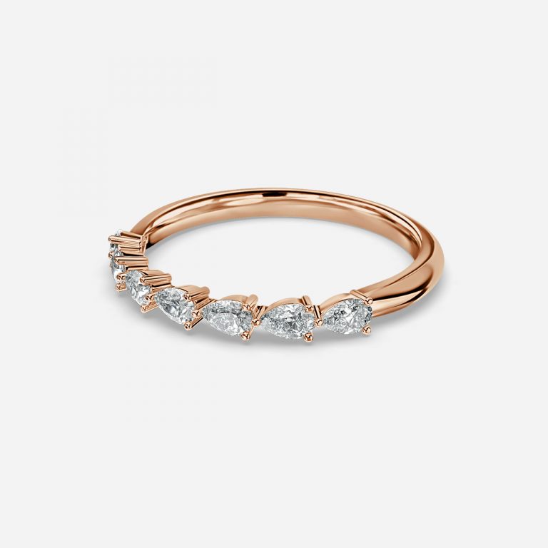 Amelie Pear Lab Grown Diamond Half Eternity Stackable Wedding Ring