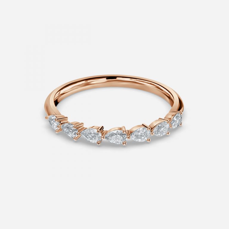 Amelie Pear Lab Grown Diamond Half Eternity Stackable Wedding Ring
