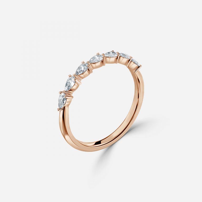 Amelie Pear Lab Grown Diamond Half Eternity Stackable Wedding Ring