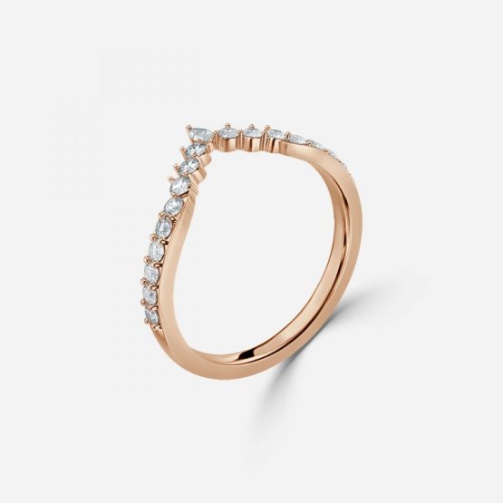 0.18ct Ariel Stackable Ring In 14K Rose Gold (US Size: 7)
