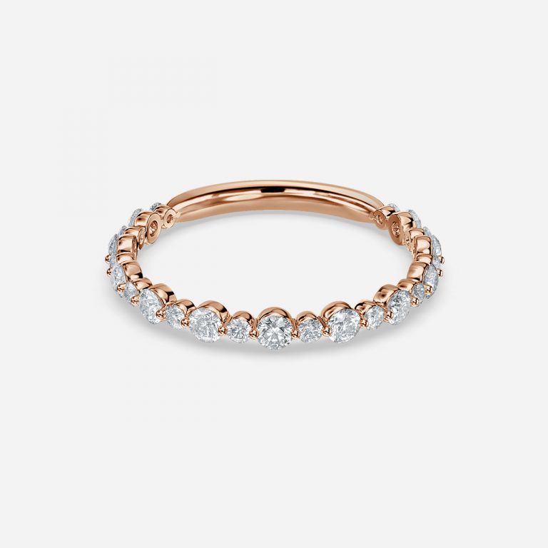 Vintage Round Lab Grown Diamond Shared Prong Stackable Wedding Ring