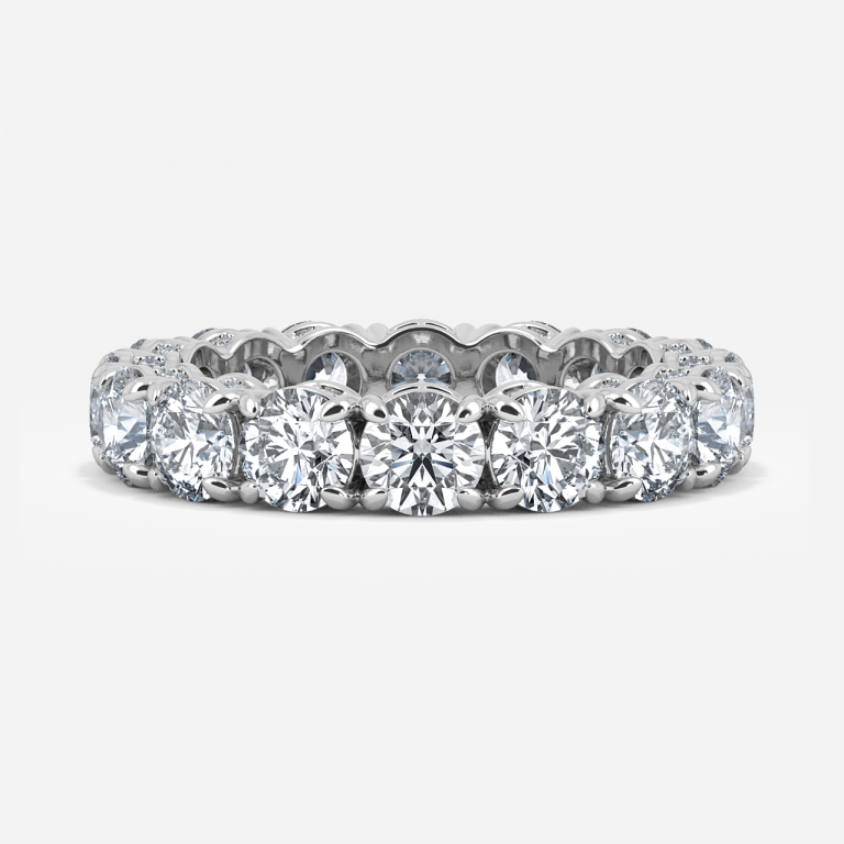 Round Lab Grown Diamond Eternity Band In 14K White Gold