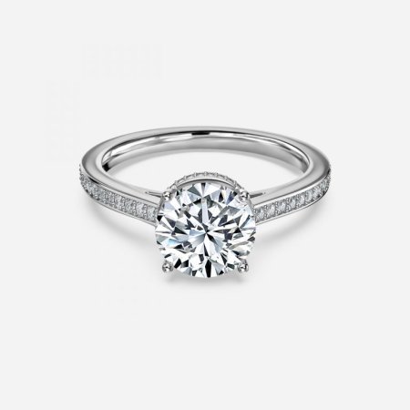 Evelyn Round Hidden Halo Engagement Ring