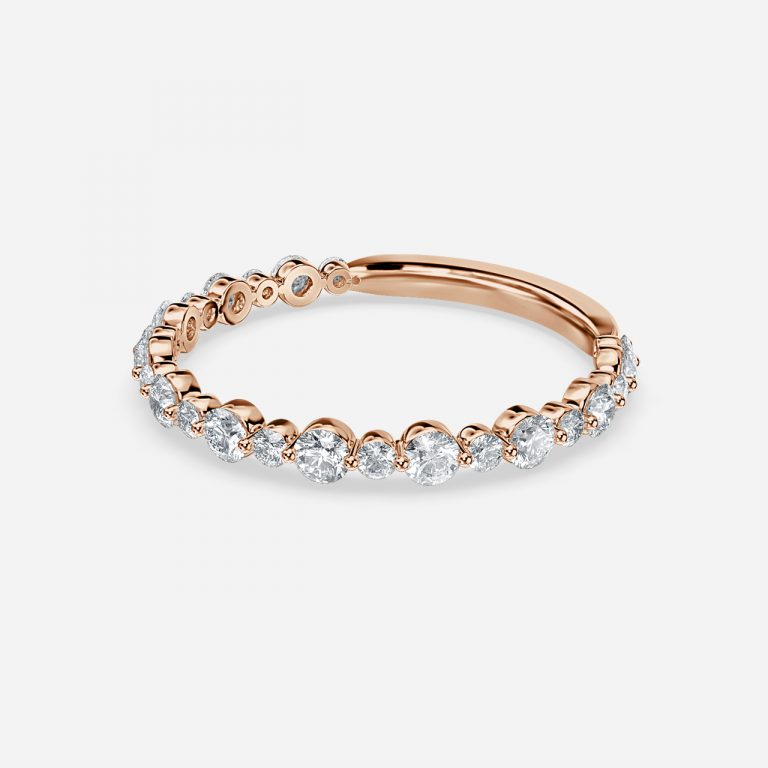 Vintage Round Lab Grown Diamond Shared Prong Stackable Wedding Ring