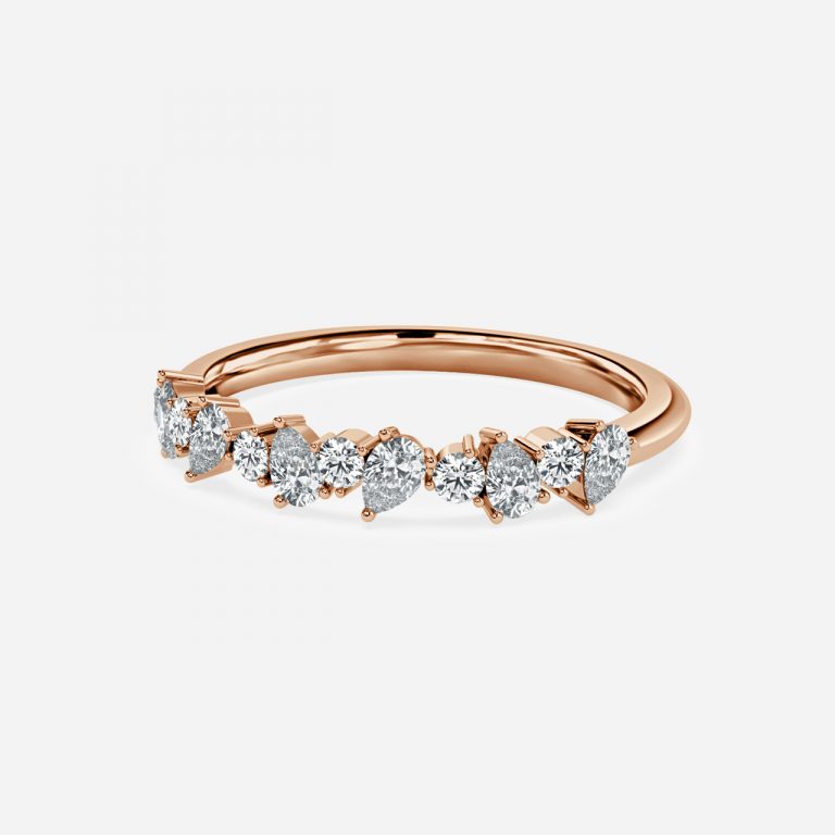 Vienna Round and Pear Lab Grown Diamond Stackable Wedding Ring