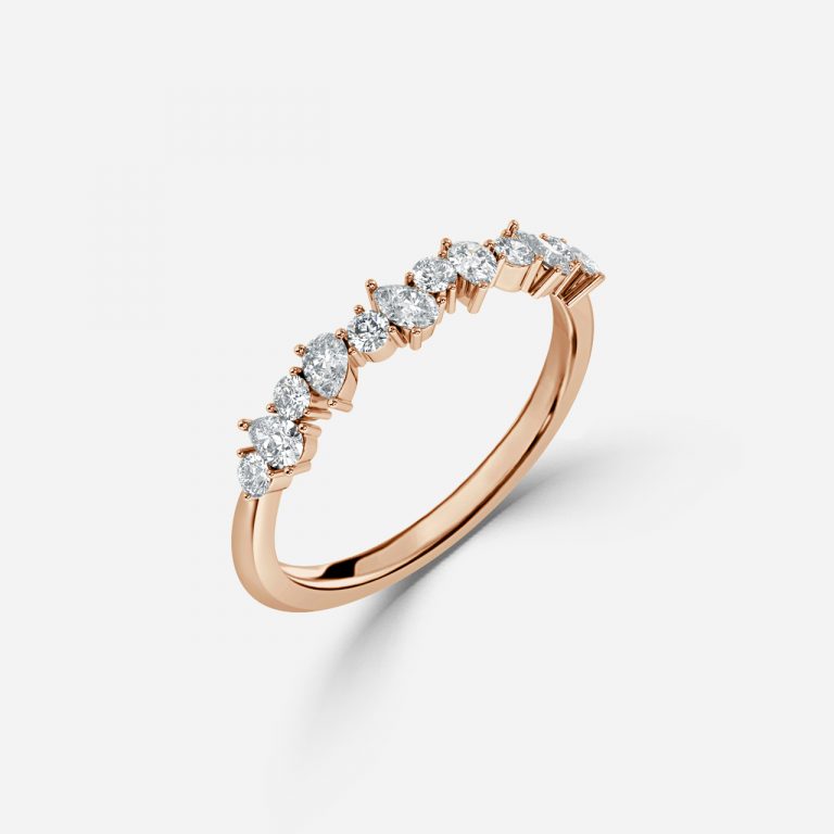 Vienna Round and Pear Lab Grown Diamond Stackable Wedding Ring