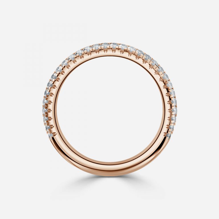 Bianca Round Lab Grown Diamond Double Row Pave 3/4 Eternity Wedding Band