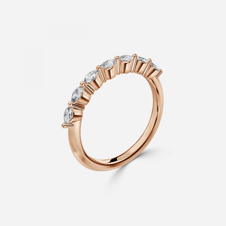Rozen Marquise Lab Grown Diamond Half Eternity Stackable Wedding Ring