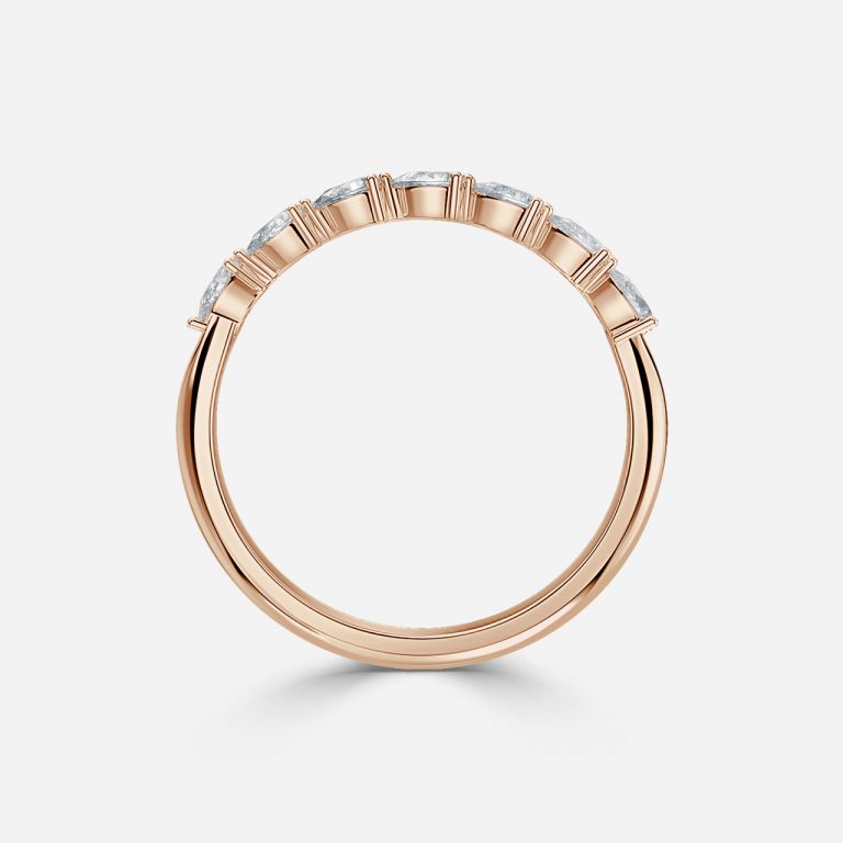 Amelie Pear Lab Grown Diamond Half Eternity Stackable Wedding Ring
