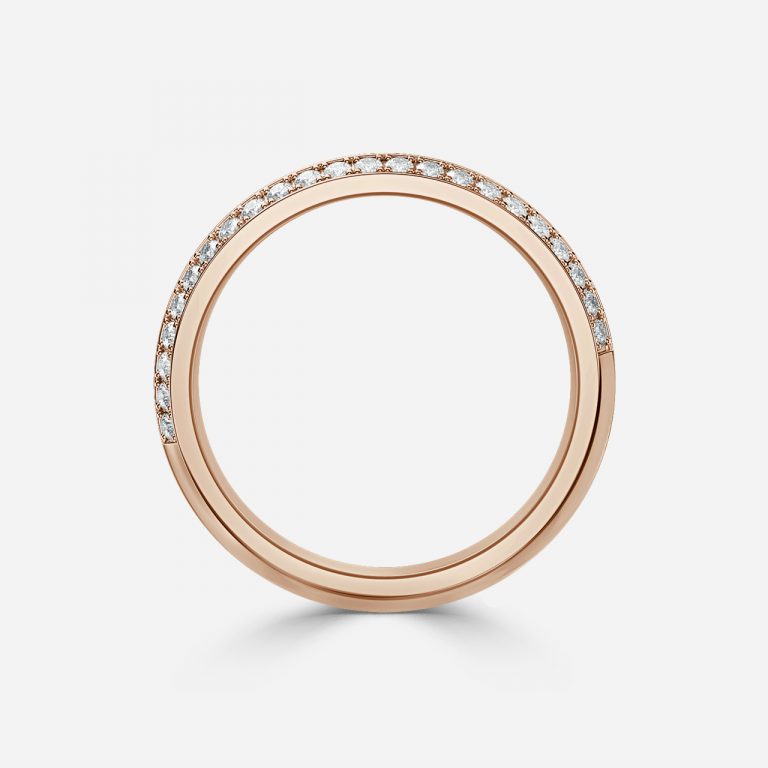 Tuli Round Lab Grown Diamond Double Row Pave Wedding Band