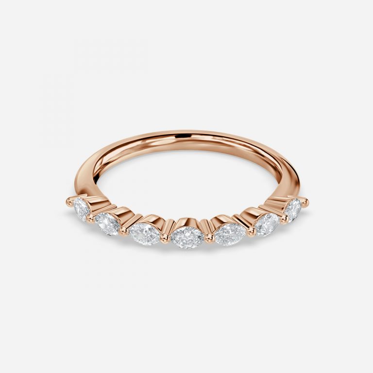 Rozen Marquise Lab Grown Diamond Half Eternity Stackable Wedding Ring