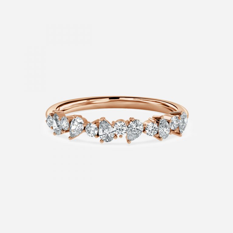 Vienna Round and Pear Lab Grown Diamond Stackable Wedding Ring