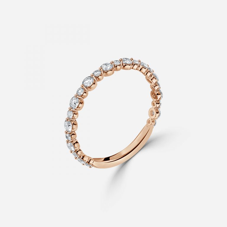 Vintage Round Lab Grown Diamond Shared Prong Stackable Wedding Ring