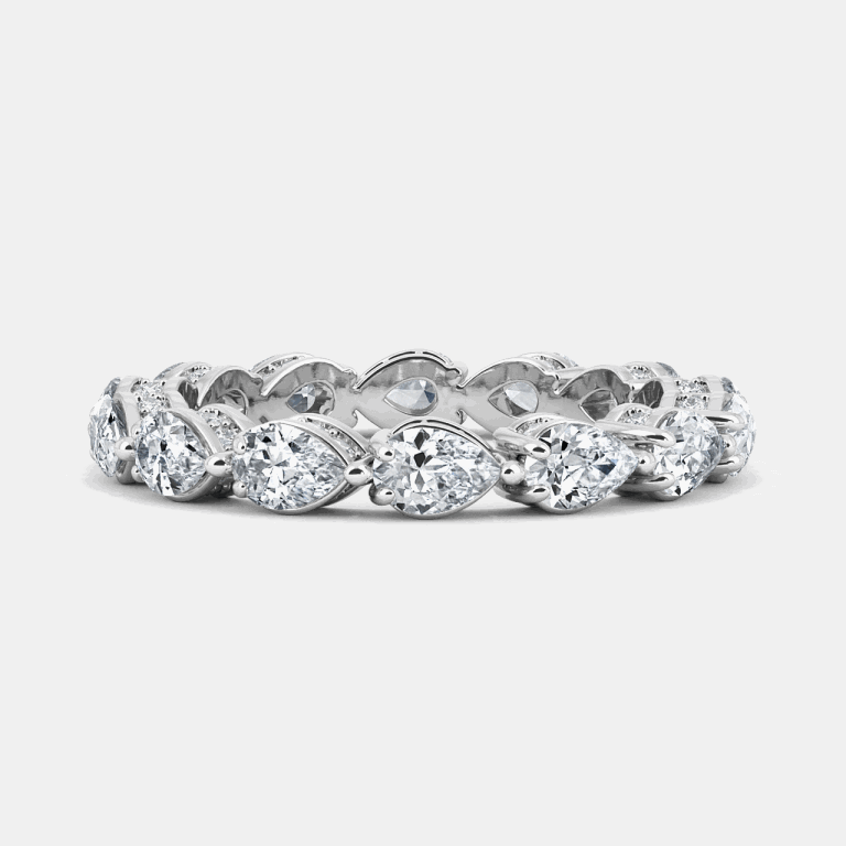Austere Pear Lab Grown Diamond East West Full Eternity Ring